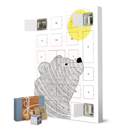 Adventskalender zum Selbstbefüllen Bär mit Sonne artboxONE Adventskalender Natur von artboxONE
