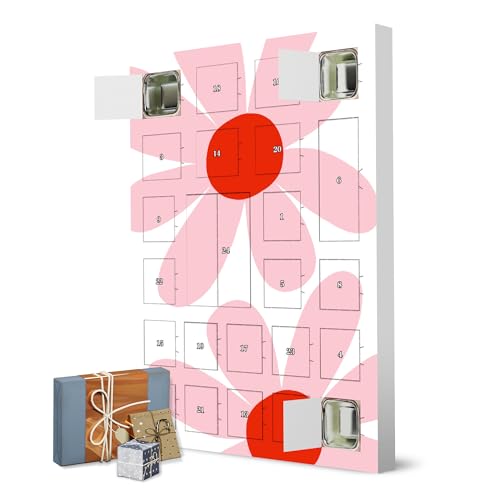 Adventskalender zum Selbstbefüllen Gänseblümchen Rosarot artboxONE Adventskalender Natur von artboxONE