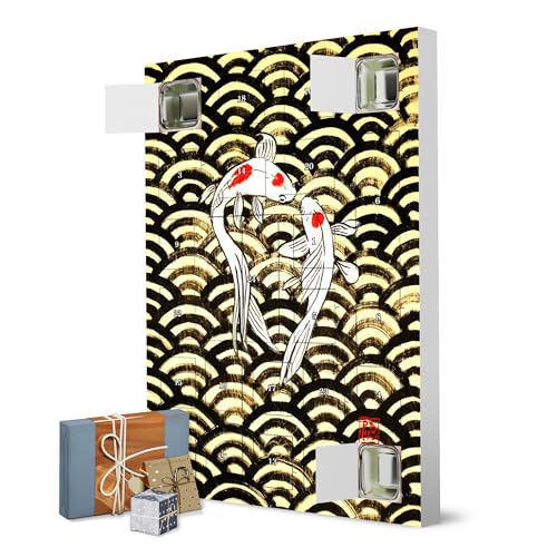 Adventskalender zum Selbstbefüllen Koi auf Holz artboxONE Adventskalender Tiere von artboxONE