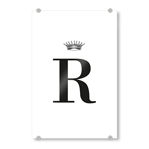 artboxONE Acrylglasbild 30x20 cm Buchstaben/R R Queen Bild hinter Acrylglas - Bild Buchstabe alfabet Alphabet von artboxONE