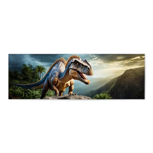 artboxONE Poster 90x30 cm Für Kinder Dinosaurier der Urzeit - Bild Natur Dschungel Erde von artboxONE