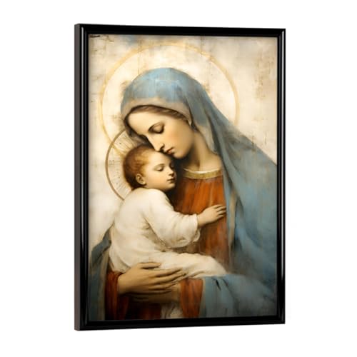 artboxONE Poster mit schwarzem Rahmen 18x13 cm Abstrakt Jungfrau Maria mit Kind - Bild Bild Maria Fresco artboxONE Poster mit schwarzem Rahmen 18x13 cm Abstrakt Jungfrau Maria mit Kind - Bild Bild Maria Fresco von artboxONE