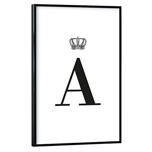 artboxONE Poster mit schwarzem Rahmen 30x20 cm Bunschaben Alphabet Buchstaben/A A King - Bild Buchstabe von artboxONE
