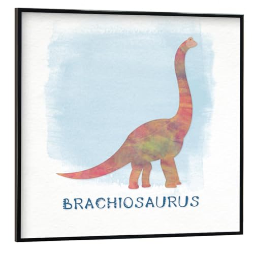 artboxONE Poster mit schwarzem Rahmen 50x50 cm Typografie Brachiosaurus - Bild Brachiosaurus Brachiosaurus Dino von artboxONE