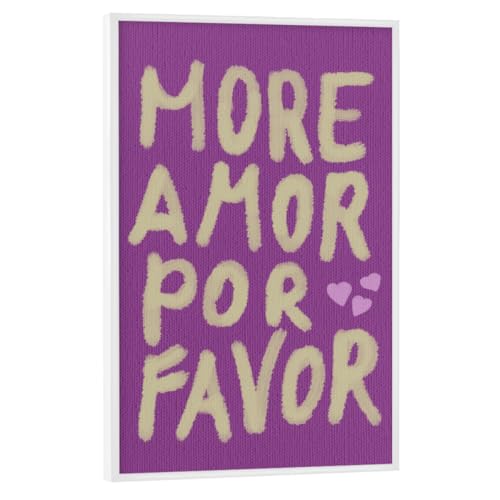 artboxONE Poster mit weißem Rahmen 45x30 cm Typografie Amor por Favor mit Herz - Bild More Amor por Favor von artboxONE