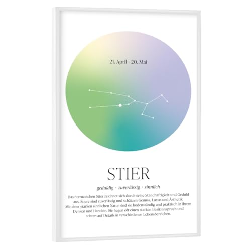 artboxONE Poster mit weißem Rahmen 60x40 cm Für Kinder Sternbild Sternzeichen Stier - Bild Sternzeichen artboxONE Poster mit weißem Rahmen 60x40 cm Für Kinder Sternbild Sternzeichen Stier - Bild Sternzeichen von artboxONE