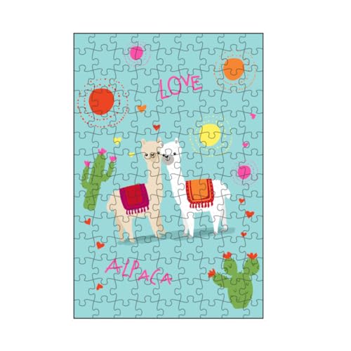 artboxONE-Puzzle S (112 Teile) Für Kinder Alpaka Love - Puzzle alpaka alpakaliebhaber fröhlich von artboxONE