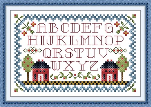 artcici Vorgedruckte Sammlung kreativer Kreuzstich-Sets für Anfänger, 11-karätiges DIY-Stickset mit sortierten Fäden, geprägten Mustern, Handarbeitsbedarf (Skript) von artcici