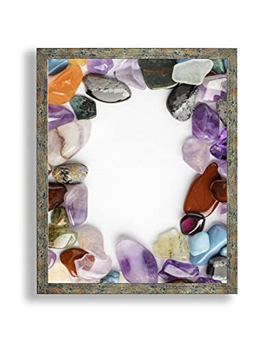 arte-tuo Bilderrahmen Opal N | 65x85 cm | Blau Gold | klares Kunstglas | Poster Puzzle Diamond Painting Drucke von arte-tuo