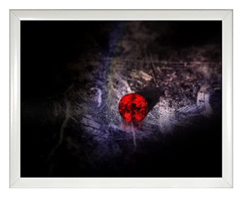 arte-tuo Bilderrahmen Rubin | 60x120 cm | Weiß Glanz | klares Kunstglas | Puzzle Diamond Painting Poster von arte-tuo