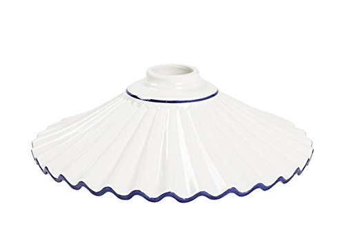 Lampenschirm Keramik weiß Ersatzlampe für Hängelampen und Eisen und Messing 30 cm blau Lampenschirm Keramik weiß Ersatzlampe für Hängelampen und Eisen und Messing 30 cm blau von arterameferro