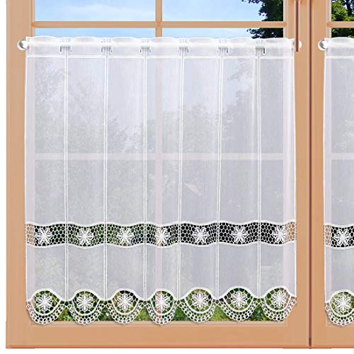 artex deko Stickerei-Kurzgardine Lotta Klassische Plauener Blüten-Stickerei weiß Häkelmuster-Optik 60 x 126 cm artex deko Stickerei-Kurzgardine Lotta Klassische Plauener Blüten-Stickerei weiß Häkelmuster-Optik 60 x 126 cm von artex deko