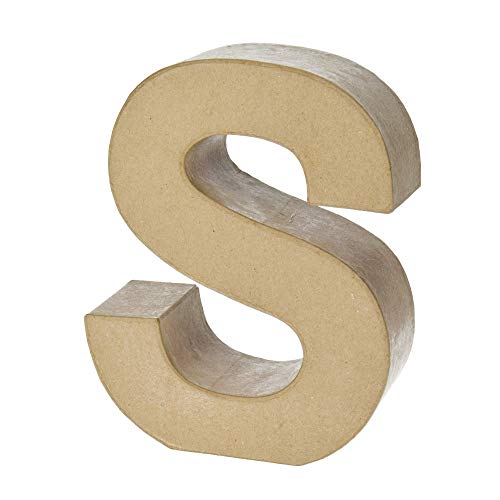 Buchstabe Alphabet aus Pappmaché, 17,5 x 5,5 cm, 3D-Zeichen aus Karton zum Dekorieren, Gelb (S), 17,5 cm von artif