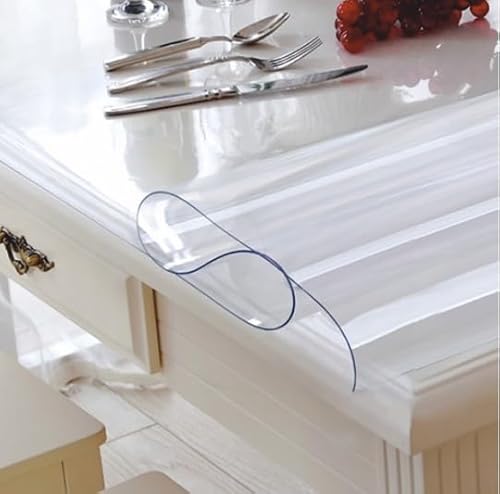 Tischschutz Folie 2mm Transparent Schutzfolie Dick Tischdecke Meterware 80-300/90-300/100-300 (80, 130) von artissimo