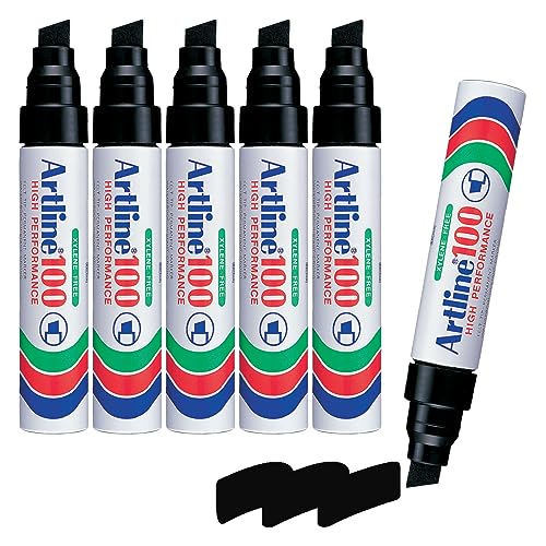 Artline 100 7,5–12 mm Giant Keilspitze permanent marker – Schwarz [6 Stück] von artline