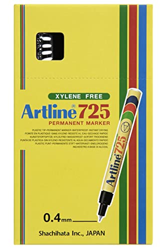 artline Ek725 Permanentmarker mit Taschenclip, sehr fein, 0,4 mm, Schwarz von artline