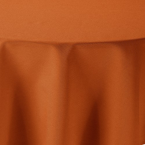 Leinen Optik Tischdecke Rund 160 cm Orange · Rund Farbe & Größe wählbar mit Lotus Effekt - Wasserabweisend von artshop24