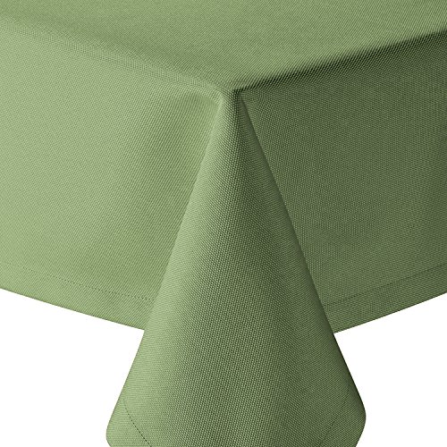 artshop24 Tafeldecke Brilliant Leinenoptik Eckig 110x220 cm Hellgrün Grün - Farbe & Größe wählbar mit Fleckschutz - (E110x220HGrün) von artshop24