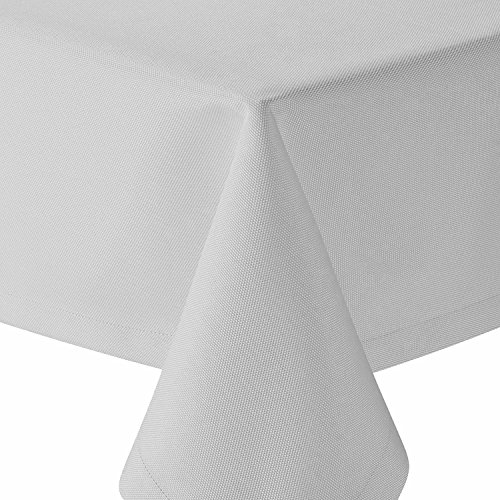 artshop24 Tafeldecke Brilliant Leinenoptik Eckig 130x220 cm Weiss - Farbe wählbar mit Fleckschutz - (E130x220Weiss) von artshop24