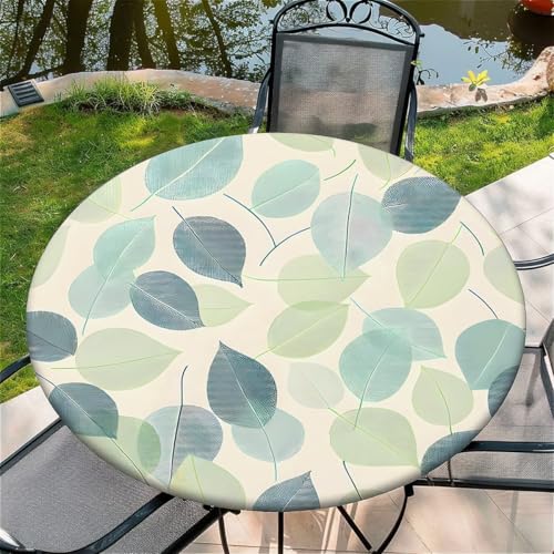 Outdoor Runde Tischdecke mit Gummizug Ø 36in(90cm)- Elastisch Garten tischdecke mitSommer Muster von artslion