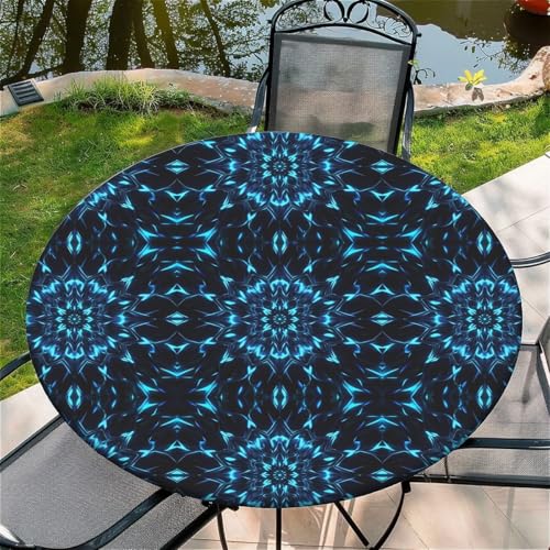Outdoor Runde Tischdecke mit Gummizug Ø 36in-90cm- Elastisch Garten tischdecke mit Blaue Spirale Muster Outdoor Runde Tischdecke mit Gummizug Ø 36in-90cm- Elastisch Garten tischdecke mit Blaue Spirale Muster von artslion
