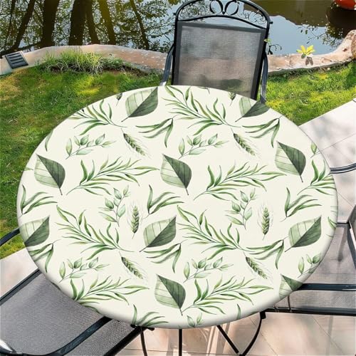 Outdoor Runde Tischdecke mit Gummizug Ø 36in-90cm- Elastisch Garten tischdecke mit Frisches Grün Muster Outdoor Runde Tischdecke mit Gummizug Ø 36in-90cm- Elastisch Garten tischdecke mit Frisches Grün Muster von artslion
