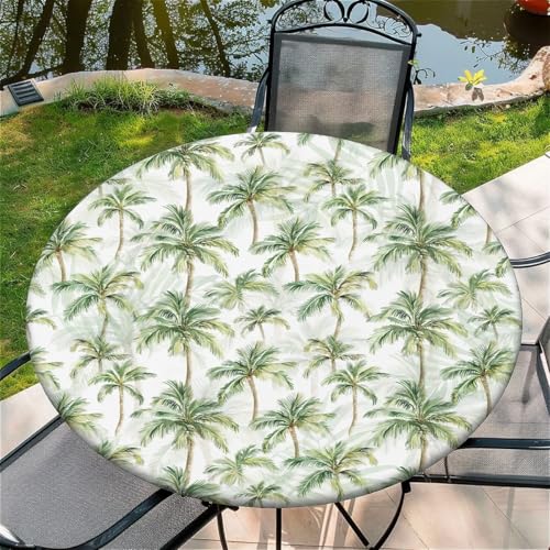 Outdoor Runde Tischdecke mit Gummizug Ø 36in-90cm- Elastisch Garten tischdecke mit Kokosnussbaum Muster Outdoor Runde Tischdecke mit Gummizug Ø 36in-90cm- Elastisch Garten tischdecke mit Kokosnussbaum Muster von artslion