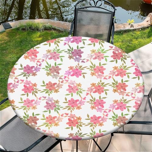 Outdoor Runde Tischdecke mit Gummizug Ø 44in-110cm- Elastisch Garten tischdecke mit Blumen Muster Outdoor Runde Tischdecke mit Gummizug Ø 44in-110cm- Elastisch Garten tischdecke mit Blumen Muster von artslion