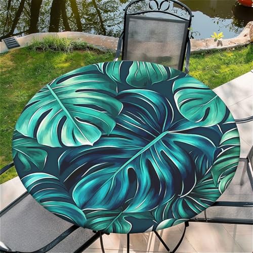 Outdoor Runde Tischdecke mit Gummizug Ø 44in-110cm- Elastisch Garten tischdecke mit Palme Muster Outdoor Runde Tischdecke mit Gummizug Ø 44in-110cm- Elastisch Garten tischdecke mit Palme Muster von artslion