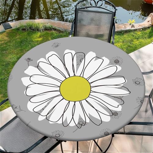 Outdoor Runde Tischdecke mit Gummizug Ø 52in-130cm- Elastisch Garten tischdecke mit Gänseblümchen Muster Outdoor Runde Tischdecke mit Gummizug Ø 52in-130cm- Elastisch Garten tischdecke mit Gänseblümchen Muster von artslion
