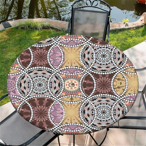 Outdoor Runde Tischdecke mit Gummizug Ø 52in-130cm- Elastisch Garten tischdecke mit Vintage-Stil Muster Outdoor Runde Tischdecke mit Gummizug Ø 52in-130cm- Elastisch Garten tischdecke mit Vintage-Stil Muster von artslion