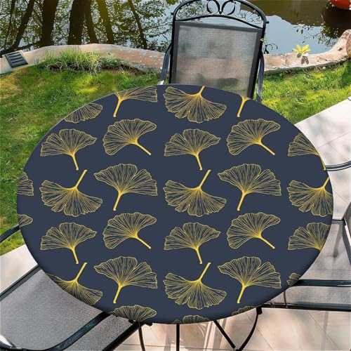 Outdoor Runde Tischdecke mit Gummizug Ø 60in-150cm- Elastisch Garten tischdecke mit Ginkgoblatt Muster Outdoor Runde Tischdecke mit Gummizug Ø 60in-150cm- Elastisch Garten tischdecke mit Ginkgoblatt Muster von artslion