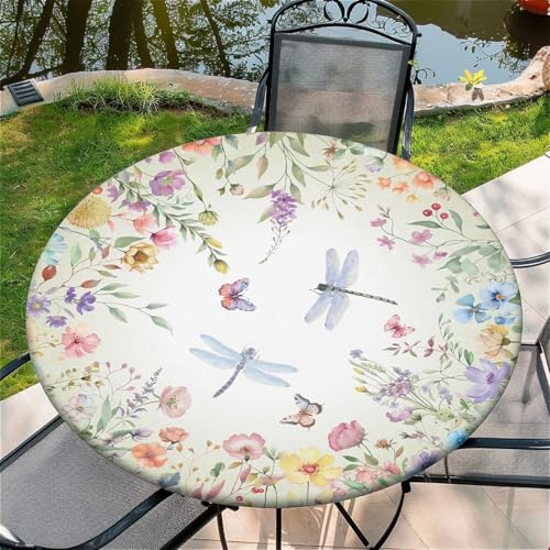 Outdoor Runde Tischdecke mit Gummizug Ø 60in-150cm- Elastisch Garten tischdecke mit Libelle Muster Outdoor Runde Tischdecke mit Gummizug Ø 60in-150cm- Elastisch Garten tischdecke mit Libelle Muster von artslion