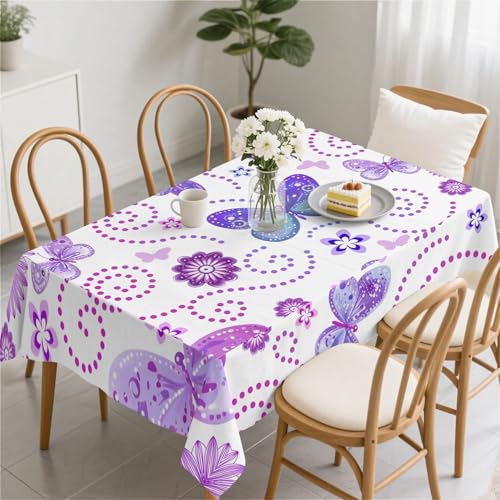 Rechteckige wasserdichte Tischdecken 60x120in(150 x 305 cm) Abwischbare tischdecken aus PVC-freiem Stoff Schlangenschmetterling Designs für den Innen- und Außenbereich von artslion