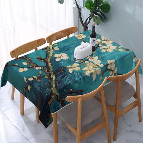 Tischdecke abwischbar Rechteck 52x70in(130x180cm) Garten tischdecke mit Blumen an Zweigen Motiv, Dekorative Tischdeko für KücheEsszimmer tischdecke Outdoor wetterfest von artslion