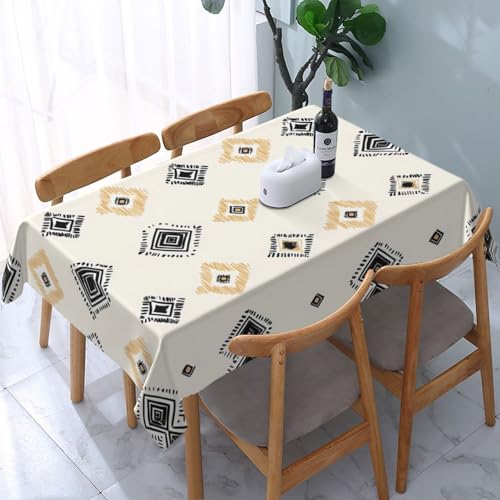 Tischdecke abwischbar Rechteck 52x70in(130x180cm) Garten tischdecke mit Rauten Motiv, Dekorative Tischdeko für KücheEsszimmer tischdecke Outdoor wetterfest von artslion