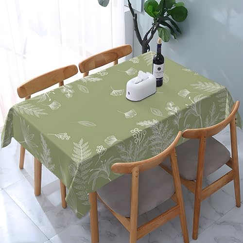 Tischdecke abwischbar Rechteck 60x102in(150x260cm) Garten tischdecke mit Grüne Linien Motiv, Dekorative Tischdeko für KücheEsszimmer tischdecke Outdoor wetterfest von artslion
