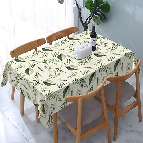 Tischdecke abwischbar Rechteck 60x102in(150x260cm) Garten tischdecke mit Grüner Stil Motiv, Dekorative Tischdeko für KücheEsszimmer tischdecke Outdoor wetterfest von artslion