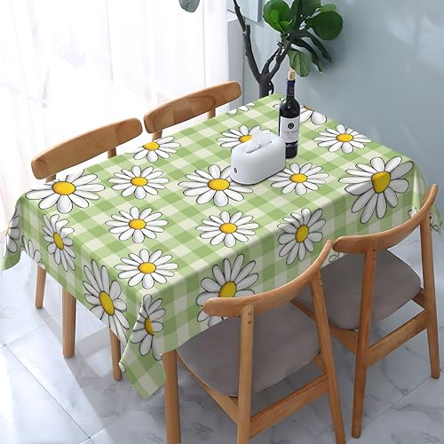 Tischdecke abwischbar Rechteck 60x102in(152x260cm) Garten tischdecke mit Sommer-Gänseblümchen Motiv, Dekorative Tischdeko für KücheEsszimmer tischdecke Outdoor wetterfest von artslion