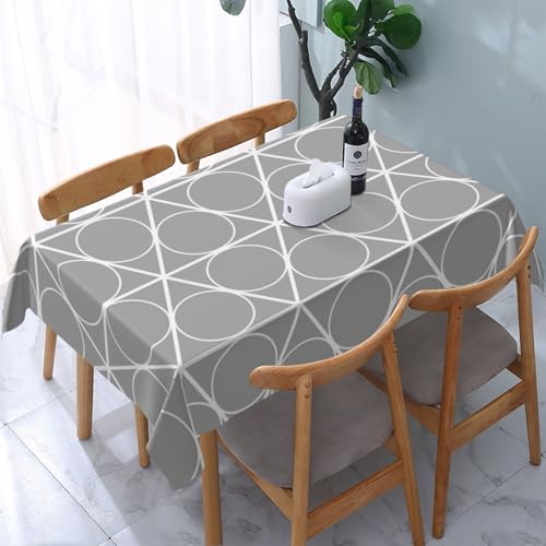 Tischdecke abwischbar Rechteck 60x84in(150x210cm) Garten tischdecke mit Grautöne Motiv, Dekorative Tischdeko für KücheEsszimmer tischdecke Outdoor wetterfest von artslion