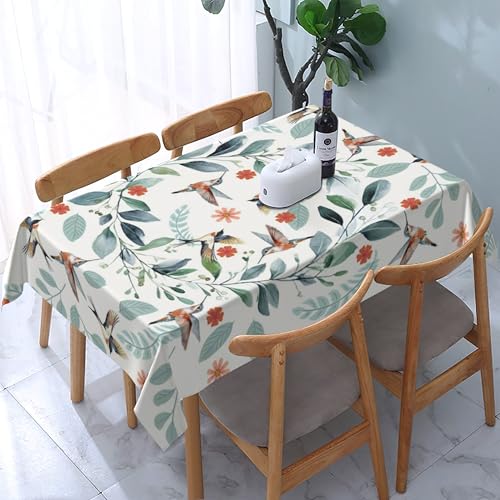 Tischdecke abwischbar Rechteck 60x84in(150x210cm) Garten tischdecke mit Kolibris Motiv, Dekorative Tischdeko für KücheEsszimmer tischdecke Outdoor wetterfest von artslion
