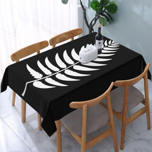 Tischdecke abwischbar Rechteck 60x84in(150x210cm) Garten tischdecke mit Weißes Gras Motiv, Dekorative Tischdeko für KücheEsszimmer tischdecke Outdoor wetterfest von artslion