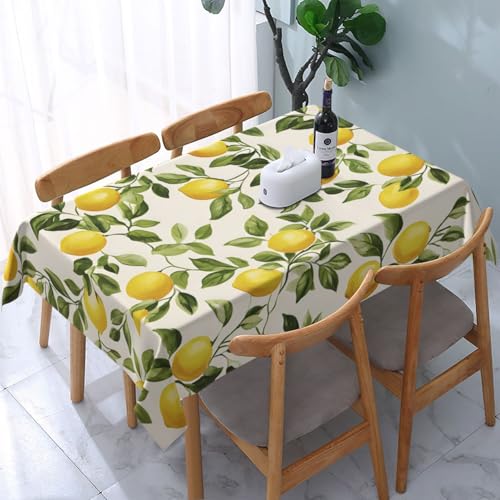 Tischdecke abwischbar Rechteck 60x84in(150x210cm) Garten tischdecke mit Zitronen auf Bäumen Motiv, Dekorative Tischdeko für KücheEsszimmer tischdecke Outdoor wetterfest von artslion