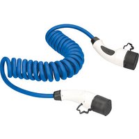 as-Schwabe MODE 3 Spiral Ladekabel für Elektroautos Typ 2 auf Typ 2 blau 230 V, 16 A, 3,6 KW, 1,0 - 5,0 m von as-Schwabe