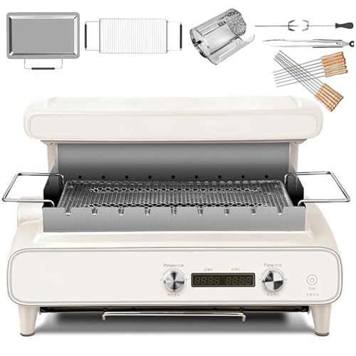 asdchZen Elektrogrill Mit Einstellbarer Temperatur Und Timer, Top-Heizung Und 360°-Drehung, Rauchfrei Für Grillpartys Im Innenbereich, Weiß asdchZen Elektrogrill Mit Einstellbarer Temperatur Und Timer, Top-Heizung Und 360°-Drehung, Rauchfrei Für Grillpartys Im Innenbereich, Weiß von asdchZen