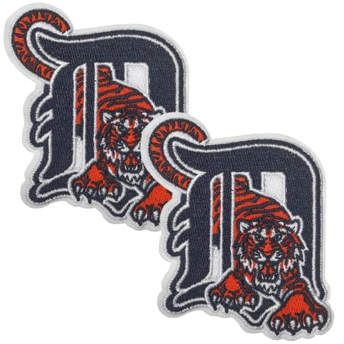Aufnäher zum Aufbügeln, Buchstabe D Logo, 2 Stück, Baseball-Sport-Team-Aufnäher für Trikot, Hemden, Jacken, Hut, Jeans, Taschen (Größe 7,6 x 7,6 cm) (TigerD x 2 (7,6 x 7,6 cm) von aspidas