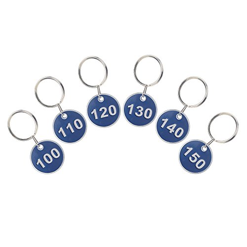 Aspire 200 Stück Schlüsselanhänger, Kunststoff Nummer Schlüssel Anhänger Nummer ID Tags mit Schlüsselring, Blau 1-200 von aspire