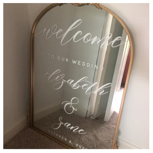asu Personalisierte Hochzeit Vinyl Aufkleber Personalisierbare Aufkleber mit Namen und Datum, Wandaufkleber für Einladungen, Hochzeit, Taufe, Verlobung, Kommunion, Geburtstag, Party (34x57cm) von asu