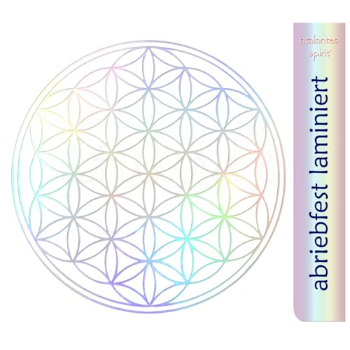 Blume des Lebens Aufkleber 3cm laminiert - Folie transparent (10, Hologramm) von atalantes spirit