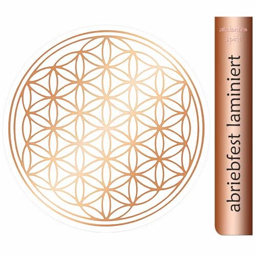 Blume des Lebens Aufkleber 3cm laminiert - Folie transparent (10, Kupfer) von atalantes spirit
